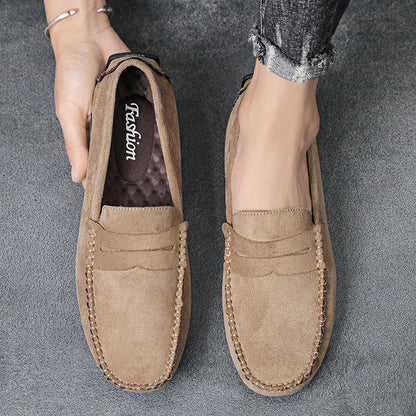Summer New Cross-border Suede Handmade Loafers Men