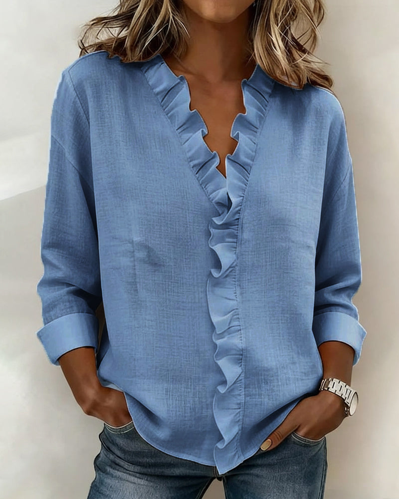 Velisse – Romantic Blouse with Elegant Ruffles | 1+1 FREE today