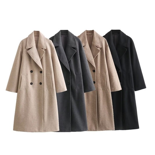 Women's Woolen Soft Loose Overcoat