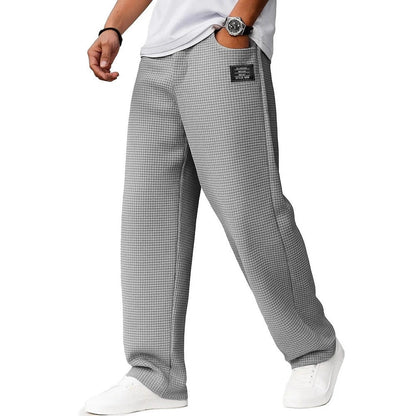Lior - Brown trousers with a fine texture