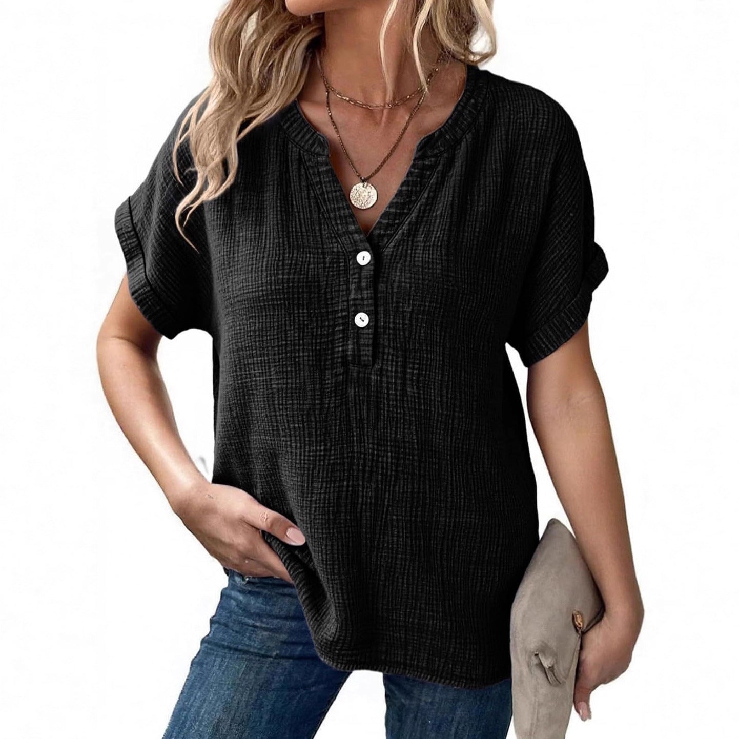 Ronja – Lätt blus med knapplist