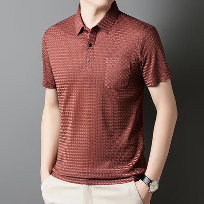 Riven – Textur Polo med bröstficka