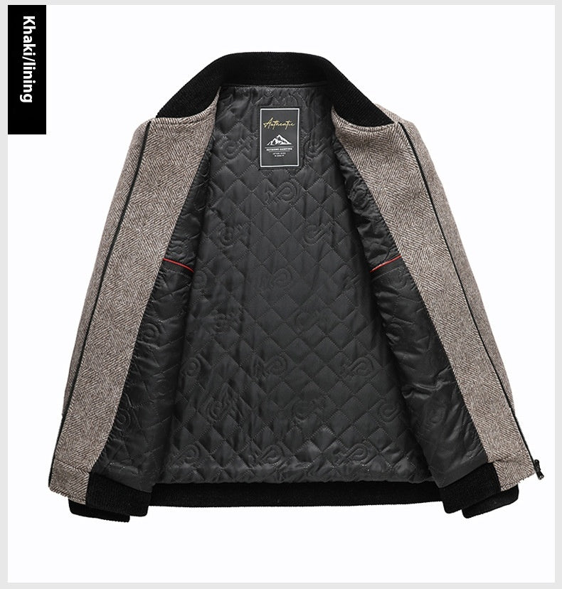 Jarik - Men's Jacket with Herringbone Texture