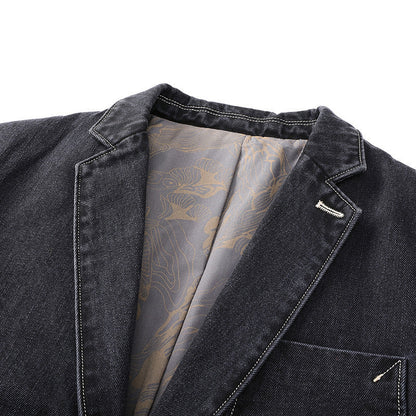Ivar - Herrblazerjacka med denimlook
