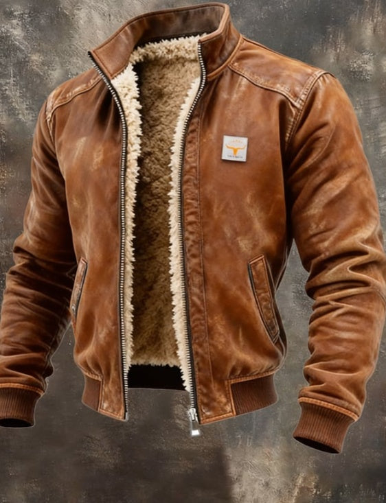 Ruben - Men's Quilted Jacket with Teddy Lining