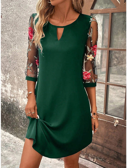 Birgit – dress with embroidered sleeves