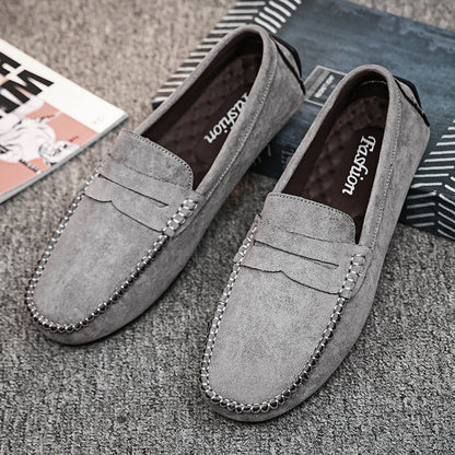 Summer New Cross-border Suede Handmade Loafers Men