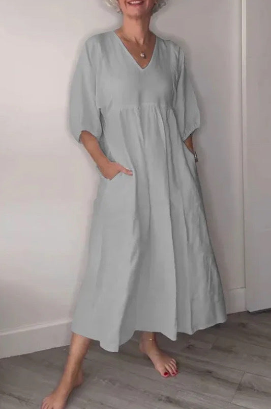 Eira – long v-neck dress