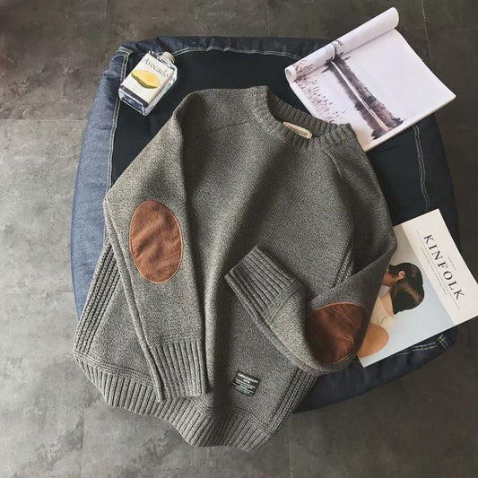 Yoran - Dark blue sweater with a calm texture