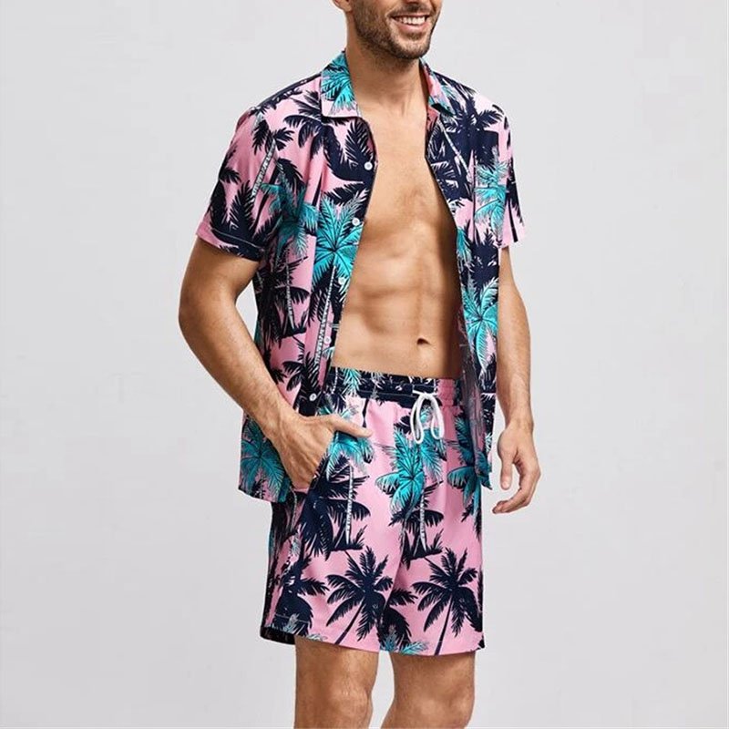 Lior - Rosa tropisk sommarset med palmtryck