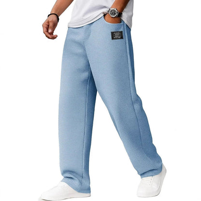 Lior - Brown trousers with a fine texture
