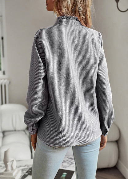 Cyrra – Blouse with gathered detail and refined texture