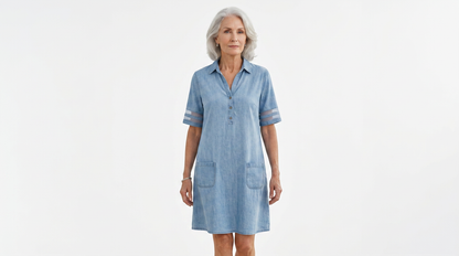 Maja - Light wash denim dress in a relaxed style