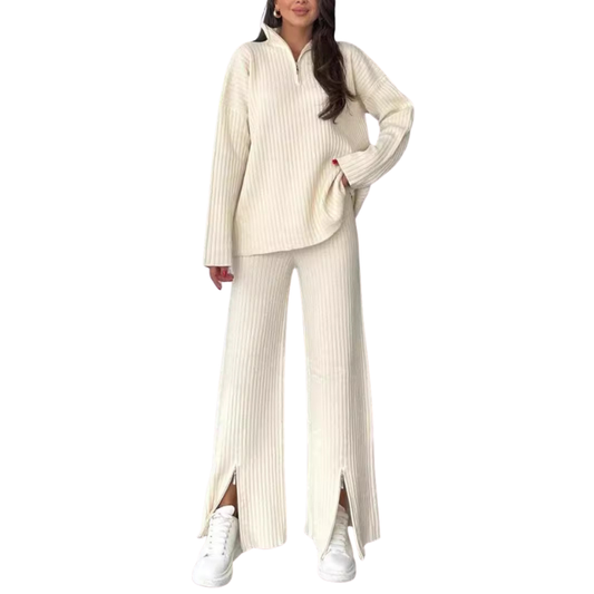 Livia - Comfortable ribbed knit set for a stylish look