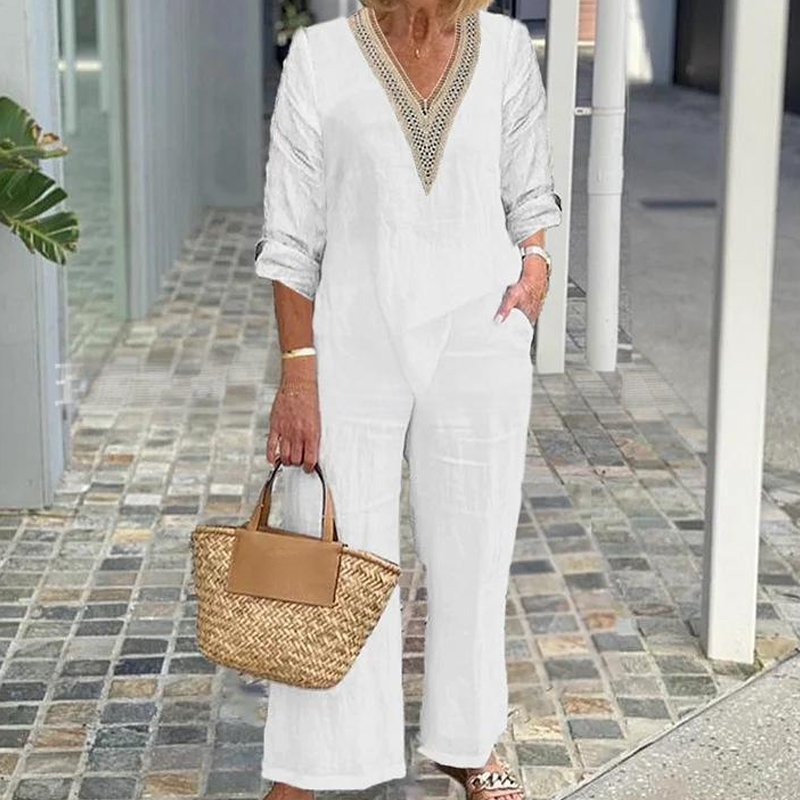 Sivora - Airy jumpsuit with an elegant V-neck