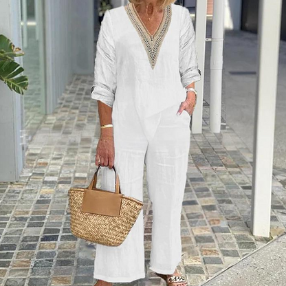 Sivora - Airy jumpsuit with an elegant V-neck