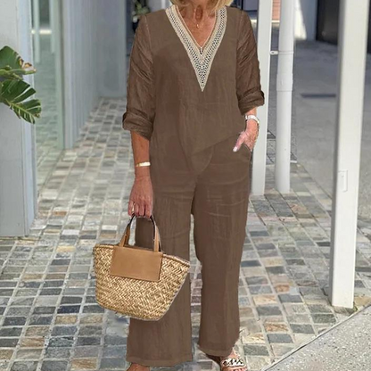 Sivora - Airy jumpsuit with an elegant V-neck